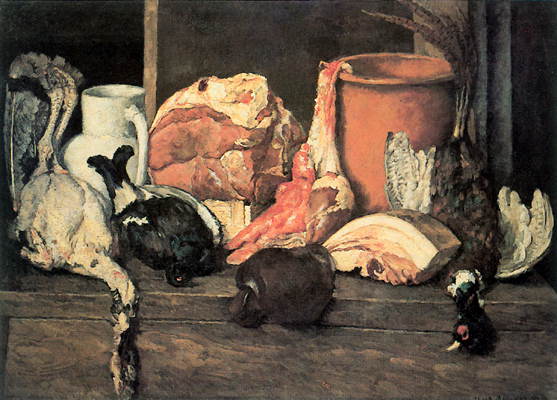 И.И. Машков. Снедь московская. Мясо. Дичь. 1924 г. Масло.